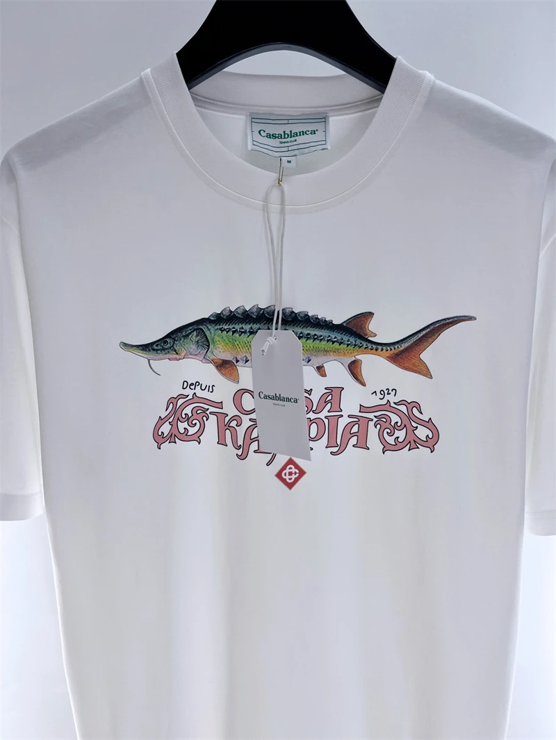 

2023 Tynny Cas Casablanca T Shirt Men Women Casual Thick Top Tees T-shirt