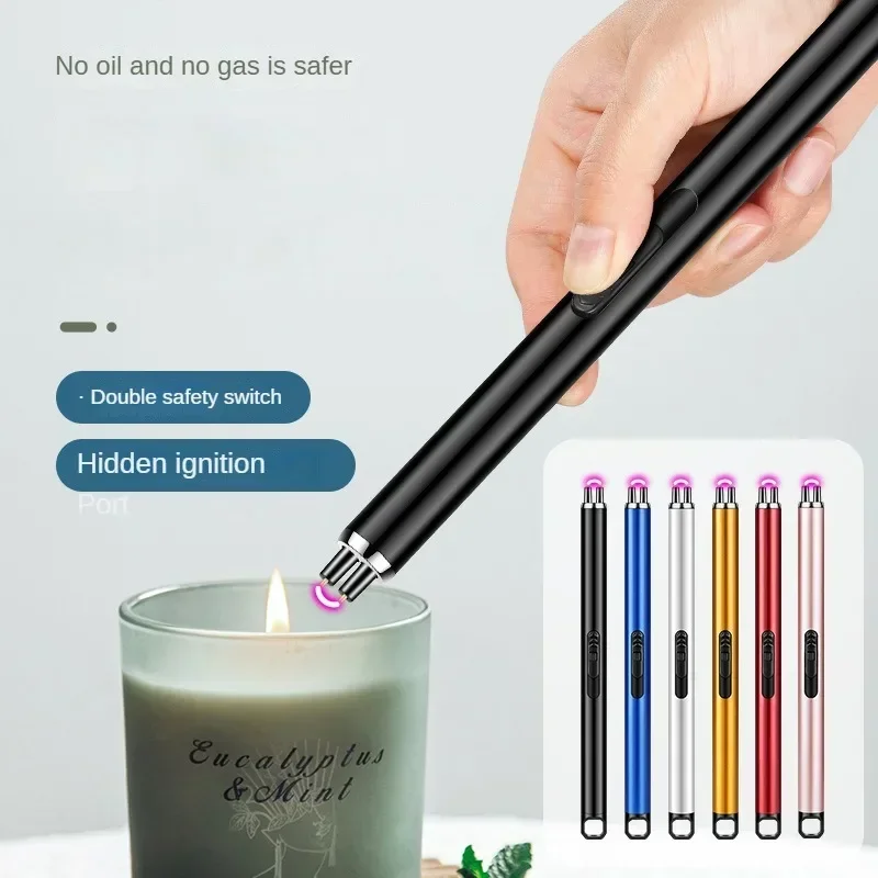 USB Electric Rechargeable Kitchen Lighter For Stove Windproof LED Plasma Arc Flameless