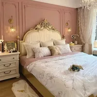Lit double Princesse Italienne avec rangement intégré, cadre de lit King Size et têtes de lit, mobilier de chambre à coucher 4