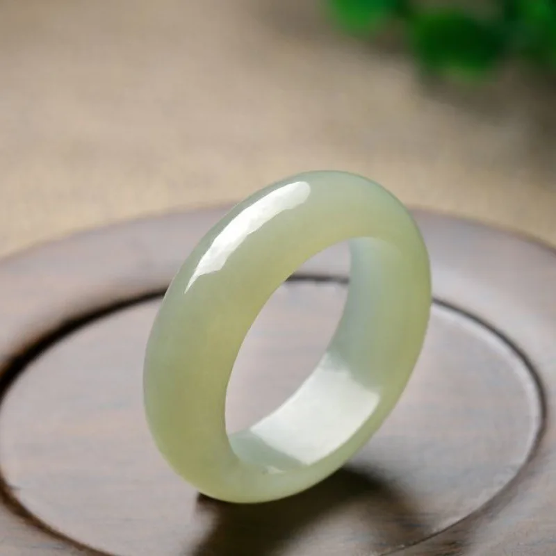 

Classic natural hetian jade ring, simple jade ring, women party wedding jewelry gift rings for women men