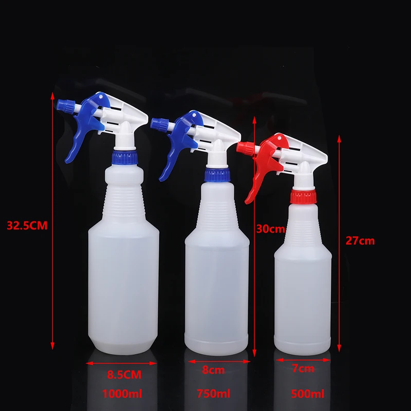 500ml/750ml/1000ml Transparent Portable Spray Bottle Car Washing Refillable Atomizer Multipurpose Gardening Supplies