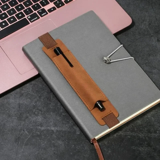 3 Stück Vintage Pu Leder Feder mäppchen Buch Notebook elastische Gummiband  Schnalle Stift Clip tragbare leichte Laptop Stift halter