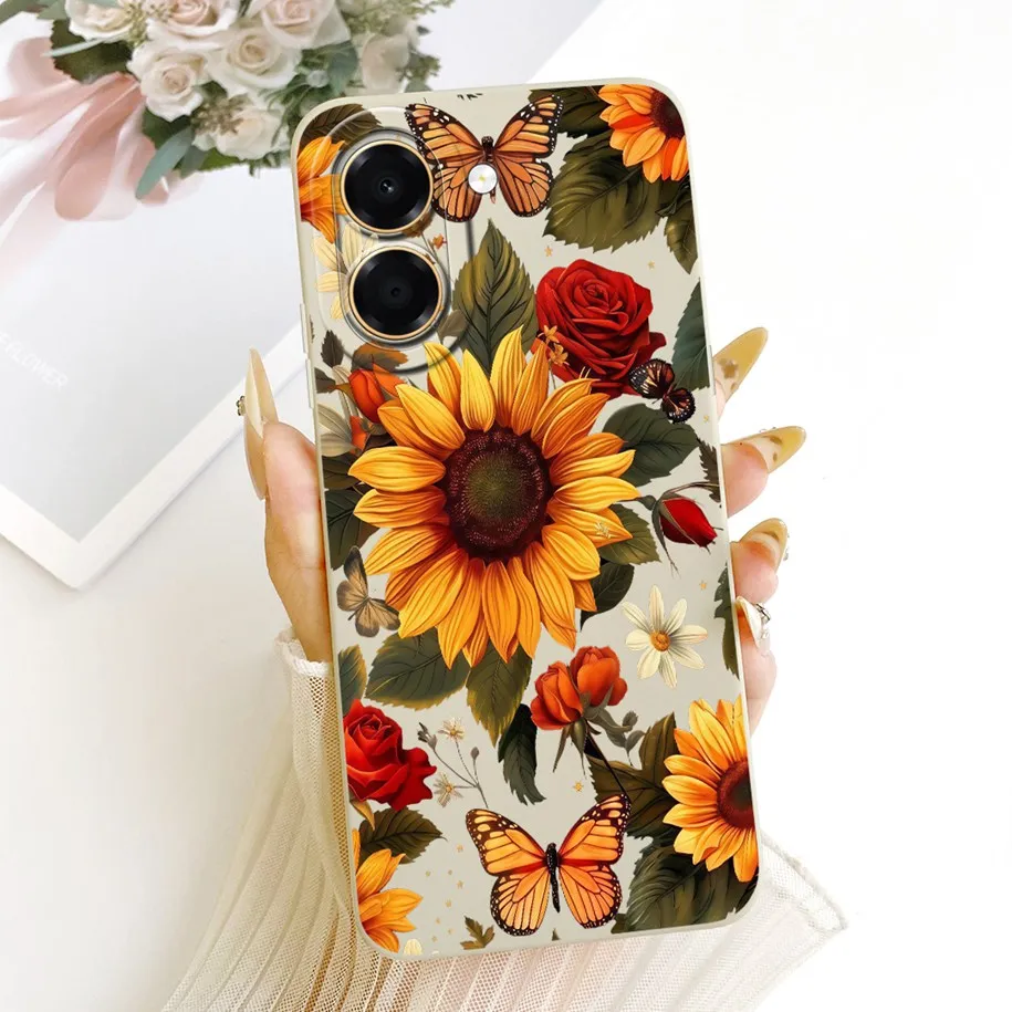 Pretty Flower Candy Painted Soft Silicone Phone Case - Back Cover & Bumper