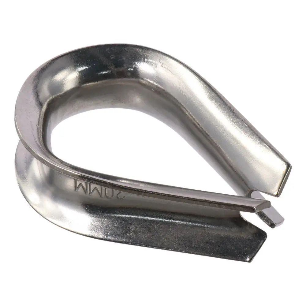 20mm 3/4-inch Stainless Steel Wire Rope Cable Thimbles Silver Tone