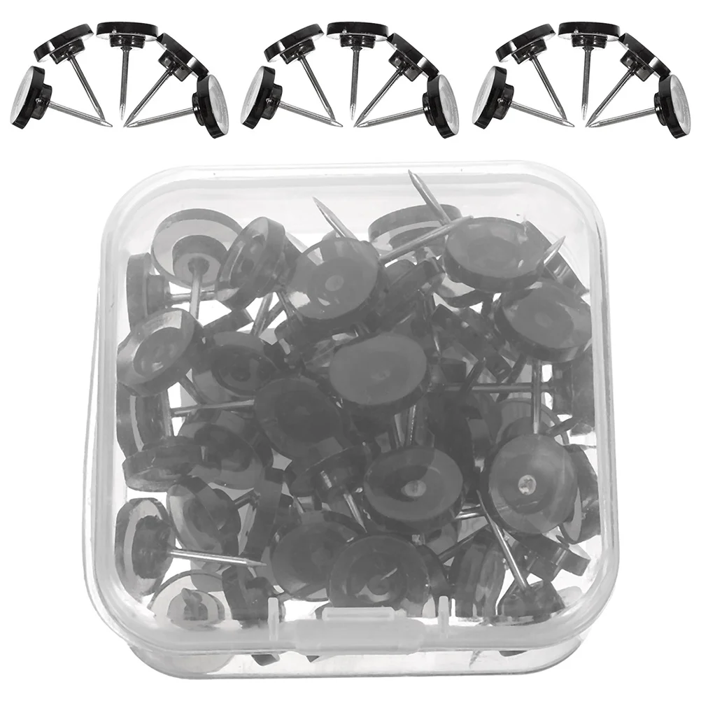 

Transparent Black Thumbtack Decorative Thumbtacks Convenient Push Pins Cork Board Plastic Bulletin Small Office