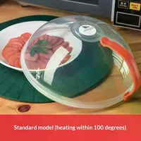 Couvercle anti-éclaboussures pour micro-ondes, résistant aux hautes températures, couvercle de protection transparent pour micro-ondes, couvercle de chauffage des aliments avec ouverture pour la vapeur et poignée 2