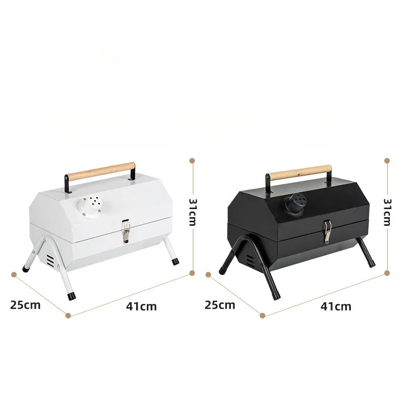 Portable Outdoor Electric Grills Barbecue Stove Double-sided Use Full Set Charcoal BBQ Camping Stainless Steel Grill Oven Tool 4