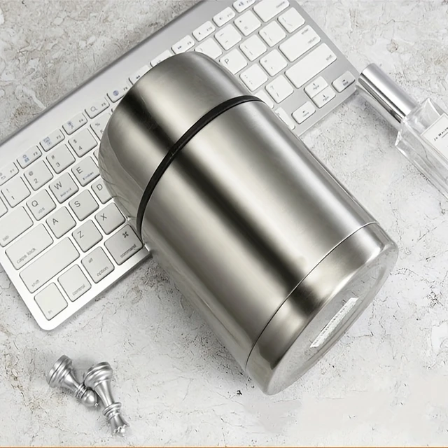 800ml Stainless Steel Food Jar Soup Container with Foldable Spoon Double  Wall Vacuum Insulated Thermos for Student Office Worker - AliExpress