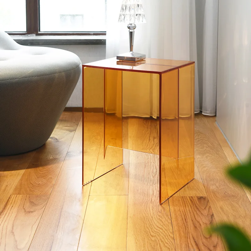 

Nordic acrylic small coffee table transparent sofa, bathroom corner, waterproof stool and simple designer table.