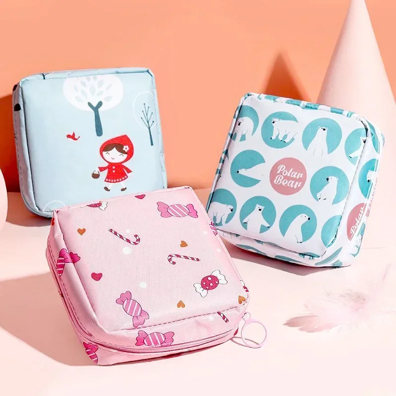 

Multifunctional Cute Lipstick Sanitary Pad Bags Reusable Napkin Storage Organizer Women Pad Pouch Bags Cosmetic Makeup Bags