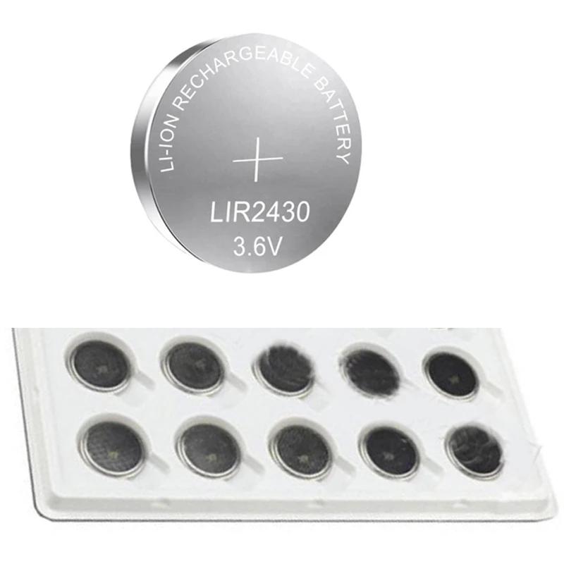 Banggood 10PCS/Lot LIR2430 LIR 2430 Rechargeable Li ion Cell Coin
