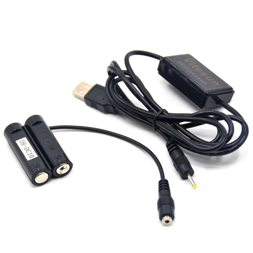 3.1V-3.3V USB Power Cable CA-PS800 ACK-800+DR-DC10 DC Coupler AA Dummy Battery For Canon SX150 IS SX160 IS A1300 A1400 A800 A810