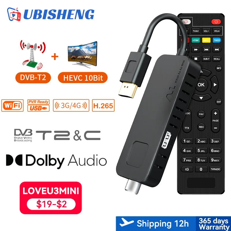 UBISHENG U3mini DVB T2 Digital Terrestrial Decoder HD1080P Mini TV