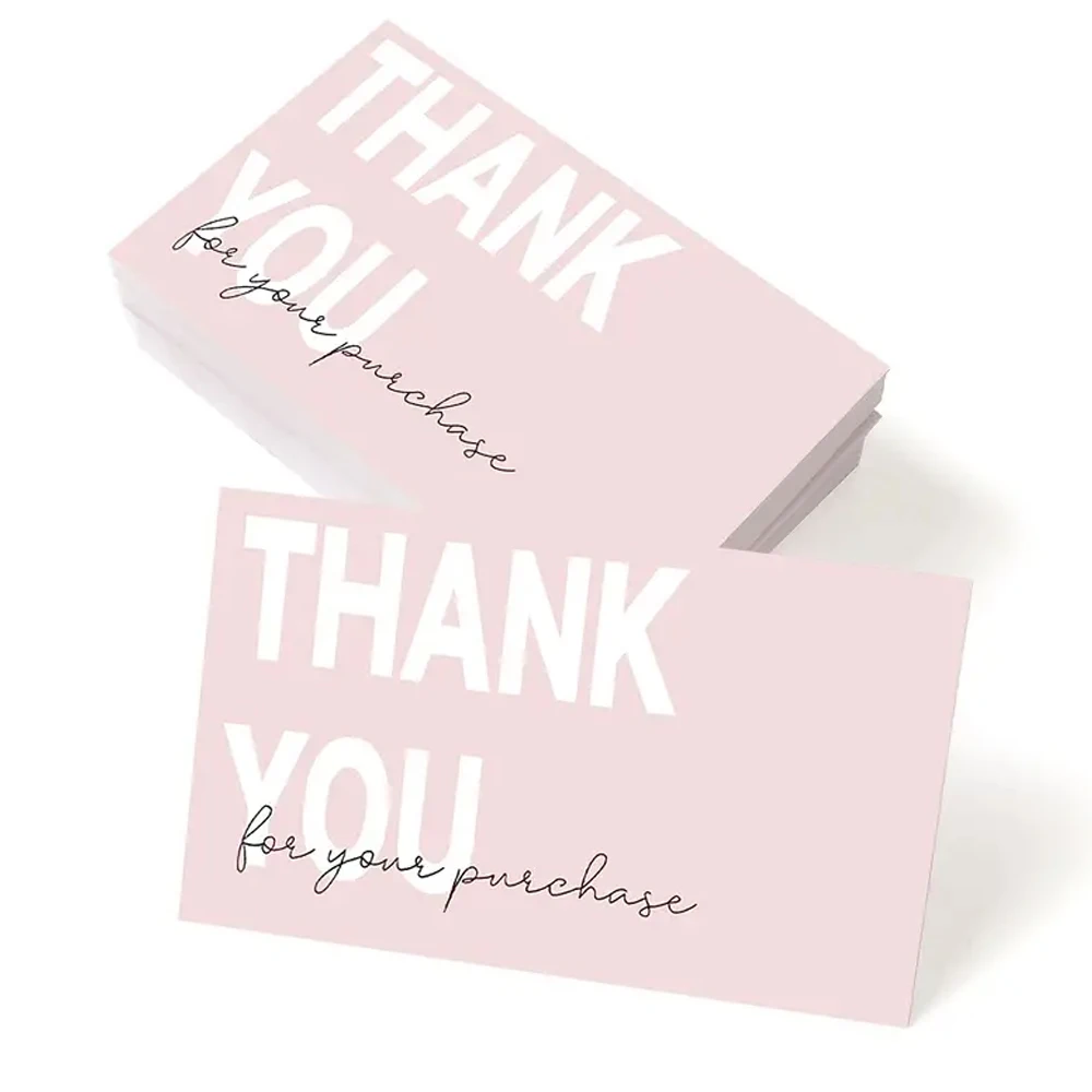 50Pcs Thank You Card for Small Business Package Decoration Wedding Party Supplies