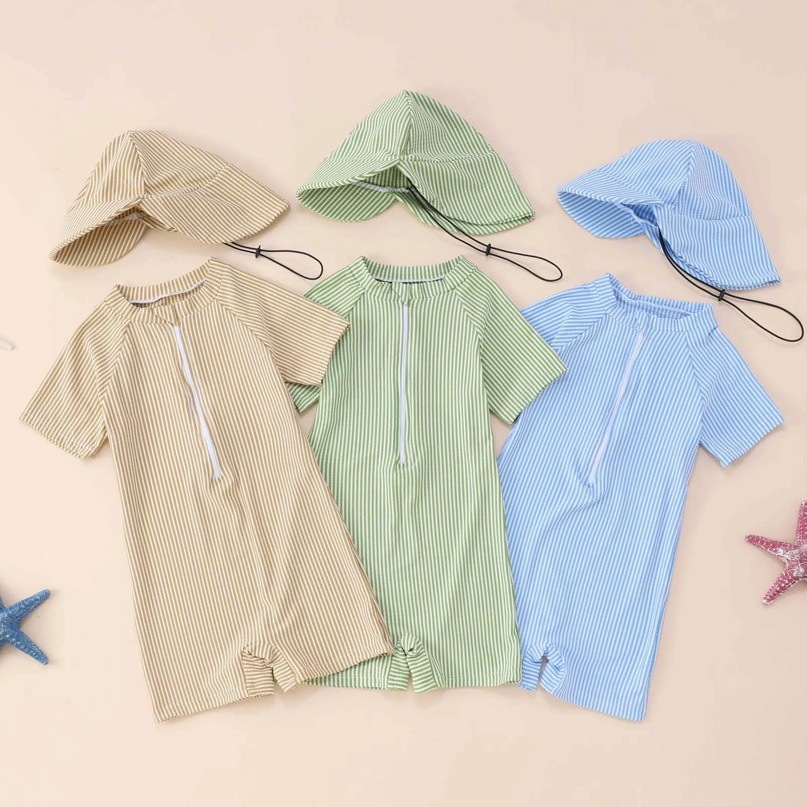 Infant Boy Swimwear, With Hat 1