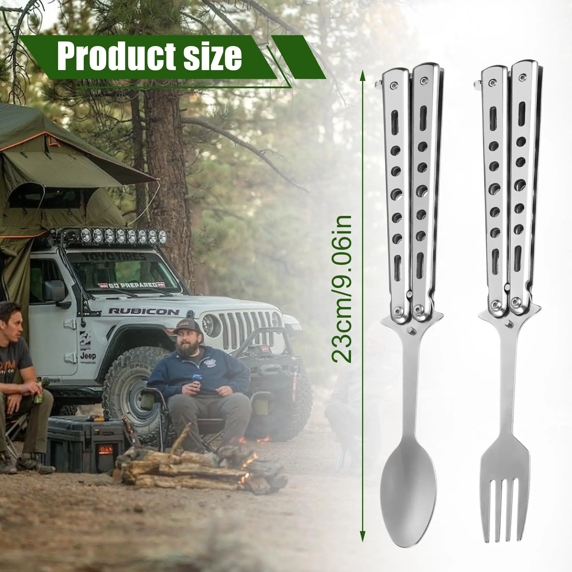 

Нож-бабочка из нержавеющей стали, Ударопрочная и не деформирующая круглая кромка, ложка, вилка, 2 шт.