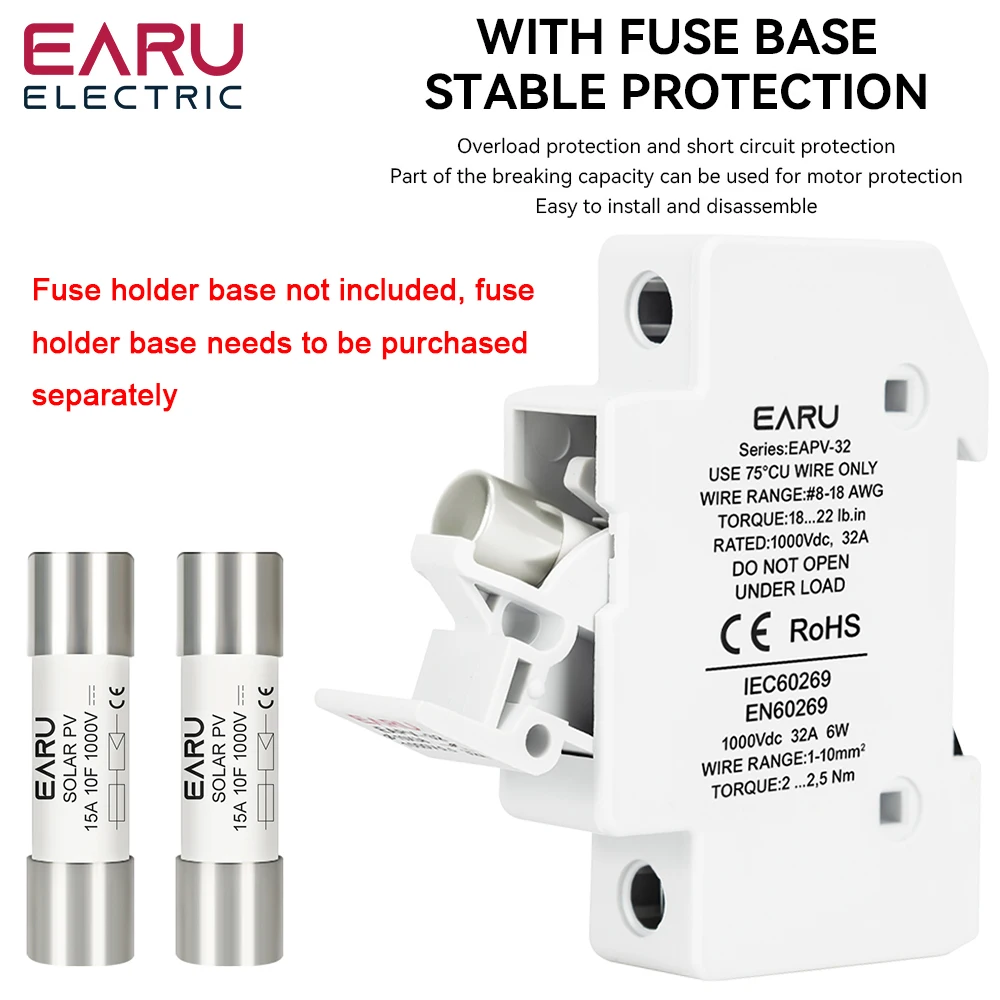 High Voltage Solar System Short Circuit Protection Fuse - Solar DC 1000V gPV, 6A-32A Options Available