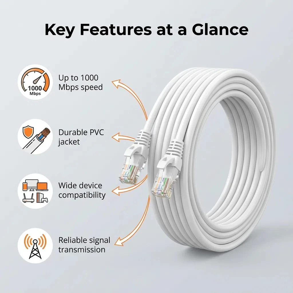 CAT6 Rj45 이더넷 케이블 UTP 와이어 인터넷 리드 코드 라우터 컴퓨터 케이블 1000Mbps 네트워크 코드 0.5/1/2/3/5/10/15/20/30/50M