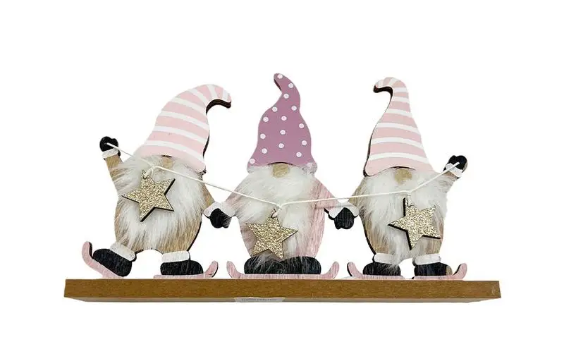 

3pcs Wooden Gnome Christmas Ornaments Faceless men Dolls Craft Gnome Elf Party Supplies With Star Navidad Natal Xmas Decoration
