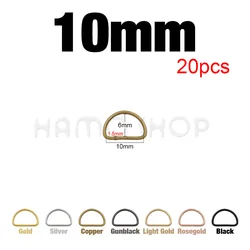 Bulk Metal D Ring Adjustable Buckle Clasp for DIY Projects and Accessories (20pcs 10mm)