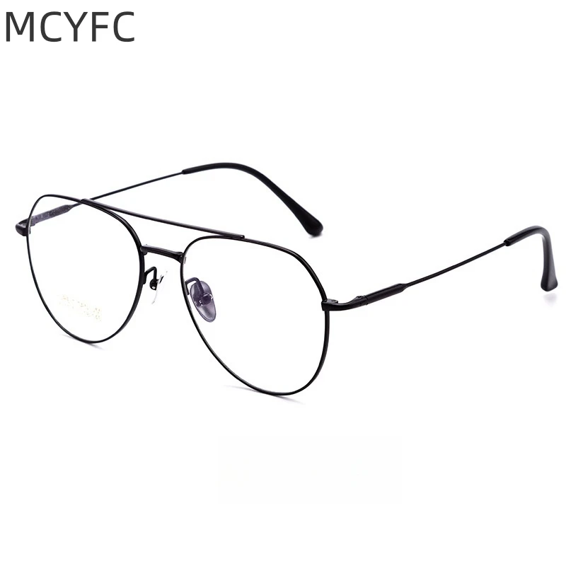 

MCYFC High Quality Titanium Eye Glasses Frame for Men Frog Style Double Bridge Glasses Frames for Women Black Gold Eyeglasses