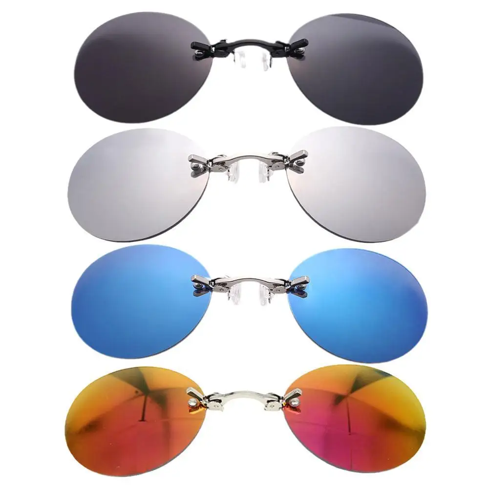 Sleek Rimless Clip-On Punk Sunglasses