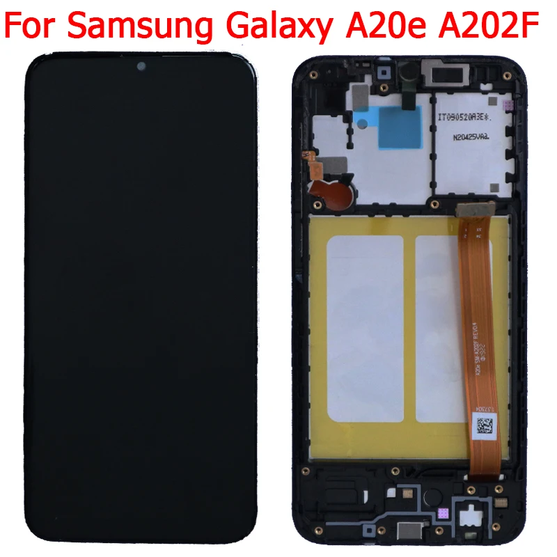 Nuovo Lcd A20E Per Display Samsung A20E A202F Con Cornice Touch Screen Sm-A202F A202Ds Display Lcd Digitizer Assembly