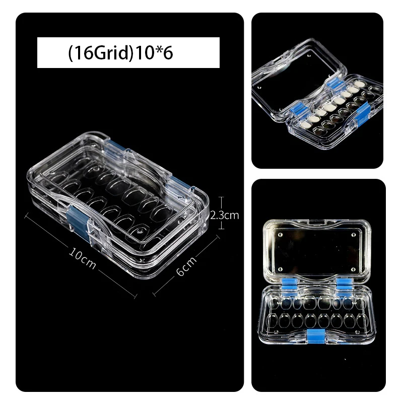 5Pcs Dental Tooth Veneer Storage Box With Film Transparent Denture Box With Hole Membrane False Denture Teeth Container Case