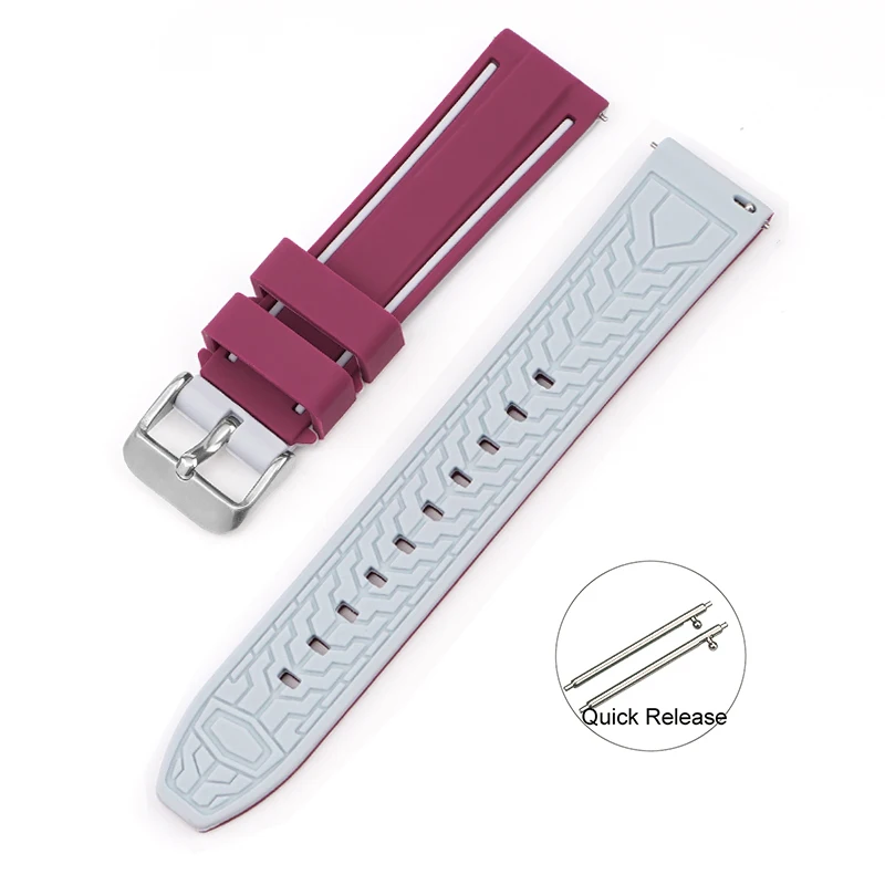 Premium Waterproof Soft Silicone Sport Watchband - Durable Replacement Strap