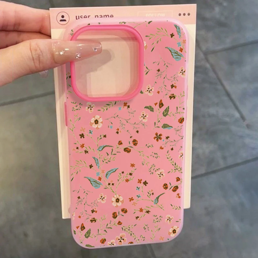 Small Floral Print Silicone Phone Case Cover