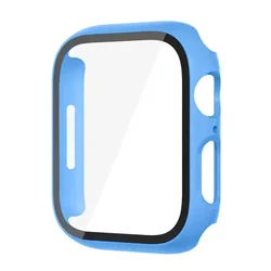 Premium Glass Screen Protector Case for Apple Watch - Durable PC Cover for Smartwatch Series (Diamond blue)
