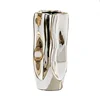 Luxury Electroplated Silver Ceramic Vase Flower Arrangement Irregular Porcelain Hydroponic Vase Ornament Interior Art Decoration 5