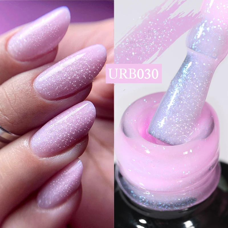 Uruz cukr 7ml holý růžová glittery guma báze topologického prostoru gel krém na boty sparking flitry semi trvalý namočte pryč dráp umění fermež celý pro manikúra