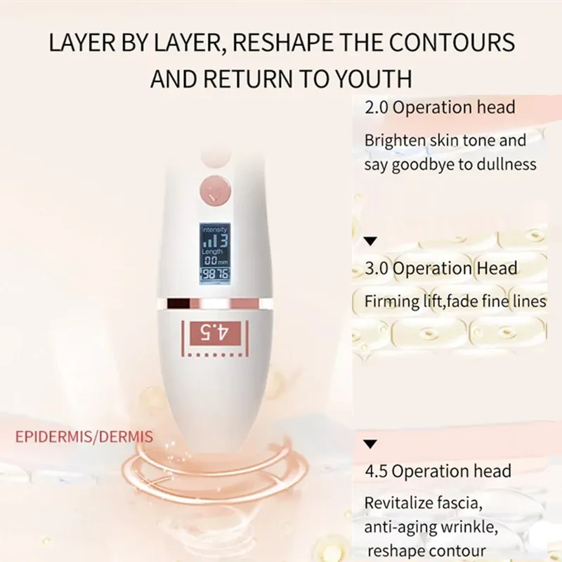 7D Mini Ultrasonic Face Lifting Massager Handheld Eye Care SPA Beauty Machine Wrinkle Removal Anti-Aging Skin Tightening 3