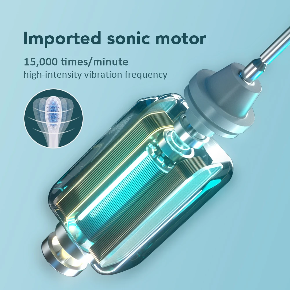 Electric Toothbrush 6 Modes Sonic Vibration Dental Tooth Whitening Cleaner Oral Care IP67 Waterproof Teeth Brush Rechargeable