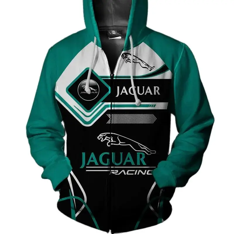 2023 New Logo Car Jaguar Print 3D Hoodie Men's High Quality Cycling Suit Harajuku Fashion Pullover Extra Large Jacket