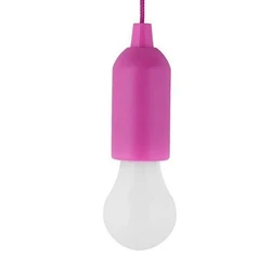 Portable LED Pull Cord Light Bulb for Home and Garden Decor (Purple coldwhite)