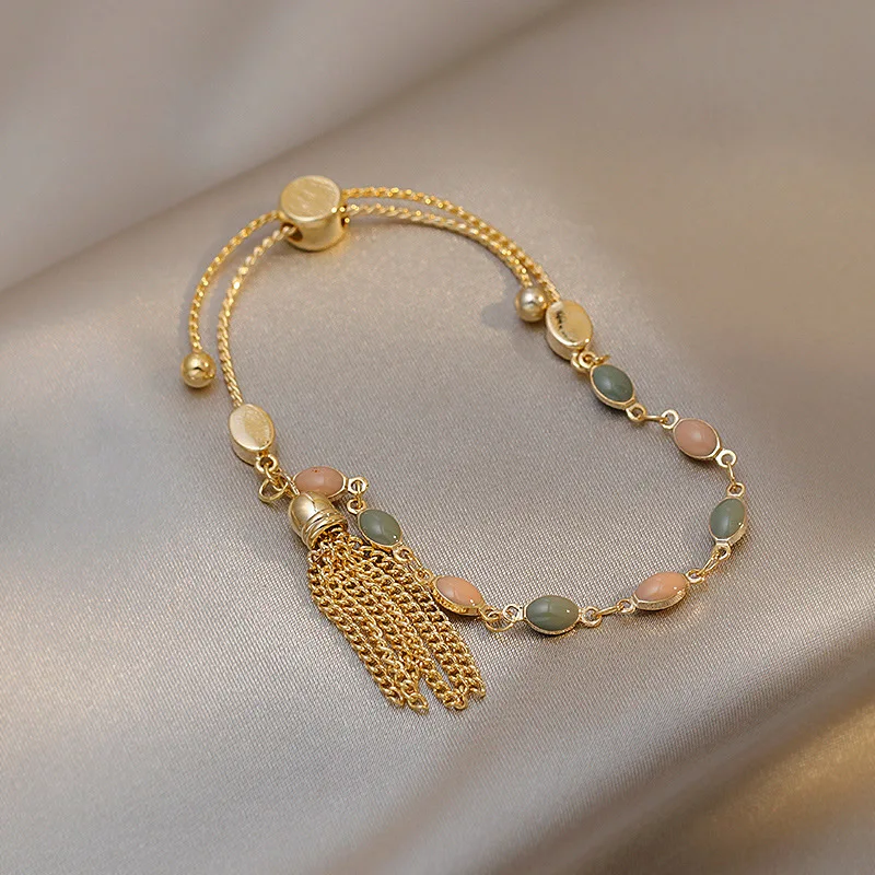 minar blue green color crystal charm bracelets for women