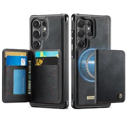 Magsafe Magnetic Leather Wallet Phone Case - Galaxy A35 5G (Black)