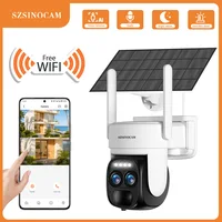 Caméra IP solaire sans fil extérieure WiFi PTZ SZSINOCAM avec batterie intégrée, caméra de surveillance vidéo HD, longue durée de veille 1