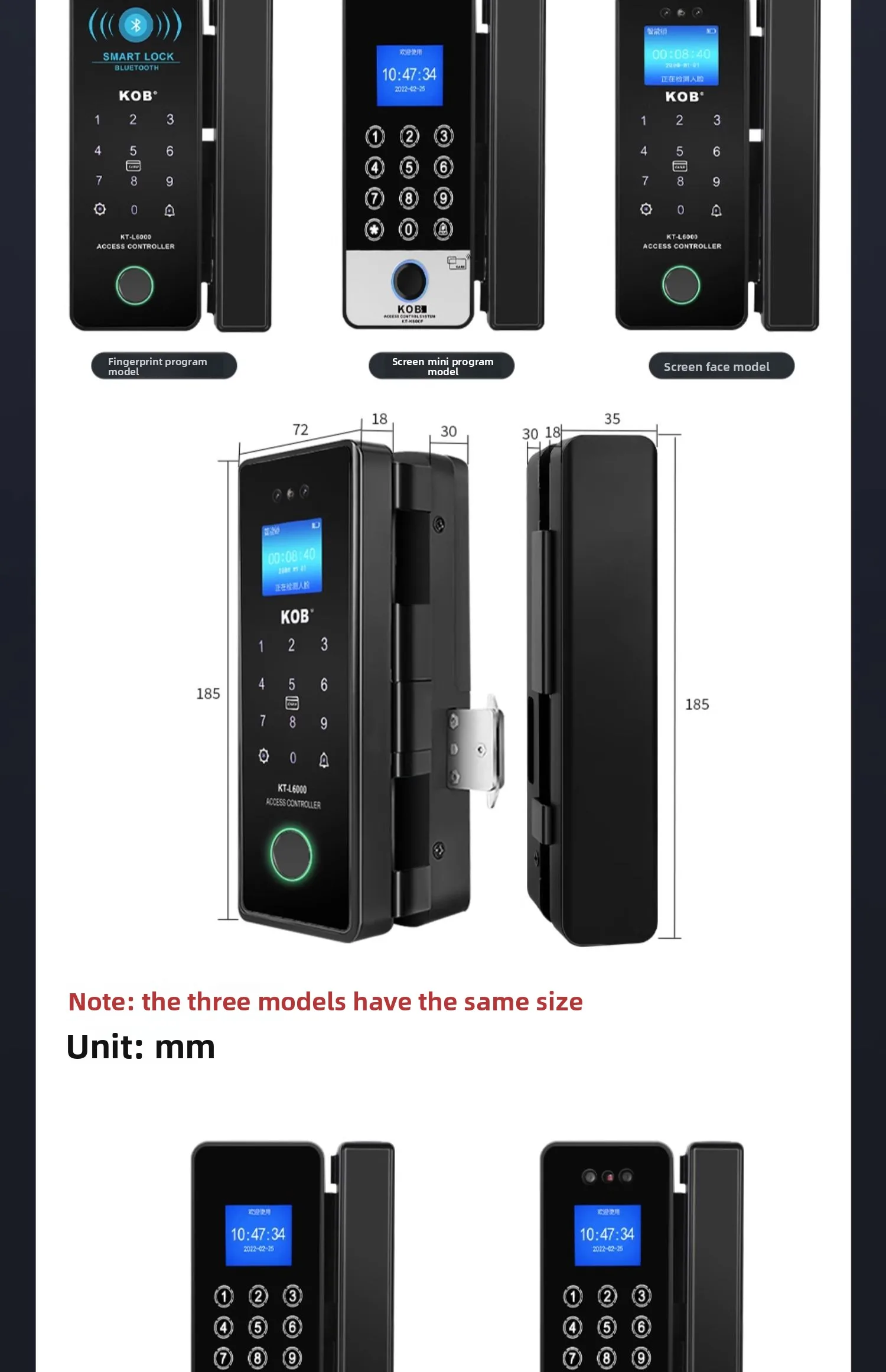 glass door fingerprint lock without opening holes Framed sliding door Intelligen