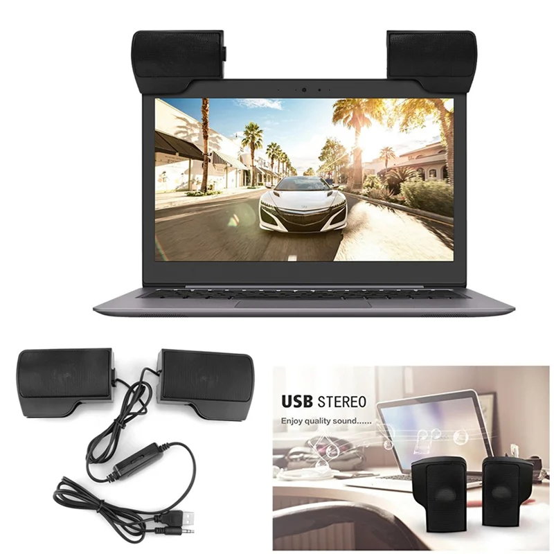 휴대용 미니 클립 USB 스테레오 스피커 사운드바 Clipon Speakers_BSH
