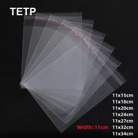 TETP 500Pcs Width 11cm Transparent OPP Plastic Bags Accessories Card Jewelry Candy Packaigng Favors Cellophane Self Adhesive Bag 1