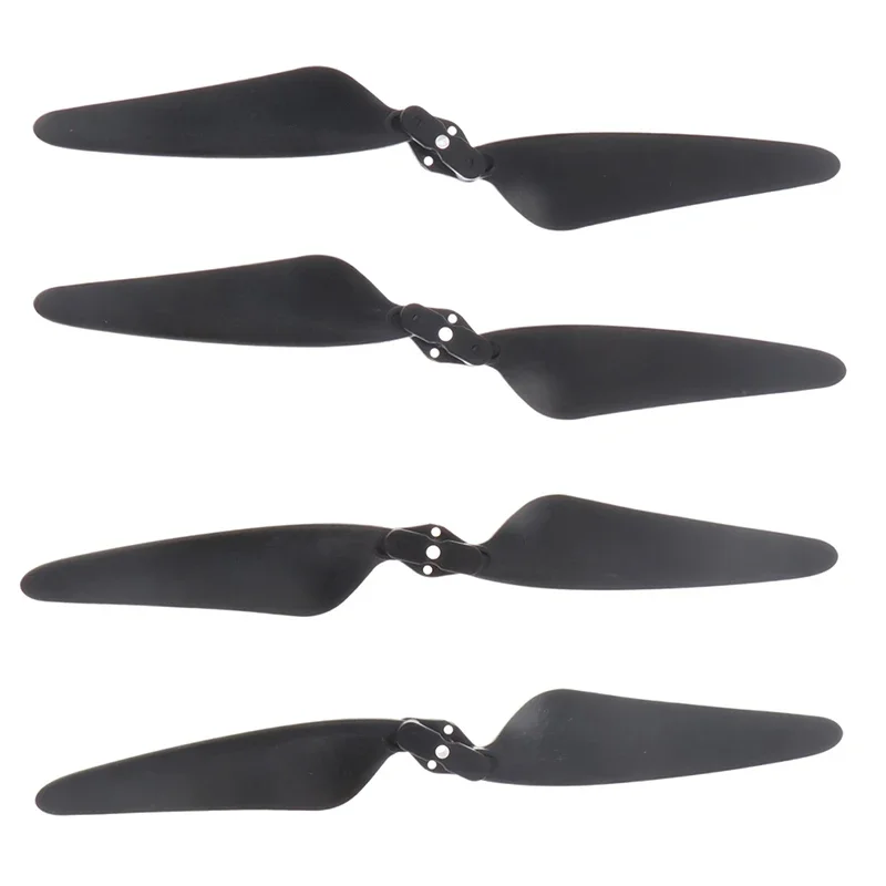 Quatre hélices blanches pour drone Sjrc F11S 4K PRO disposées en étoile, prêtes à être installées