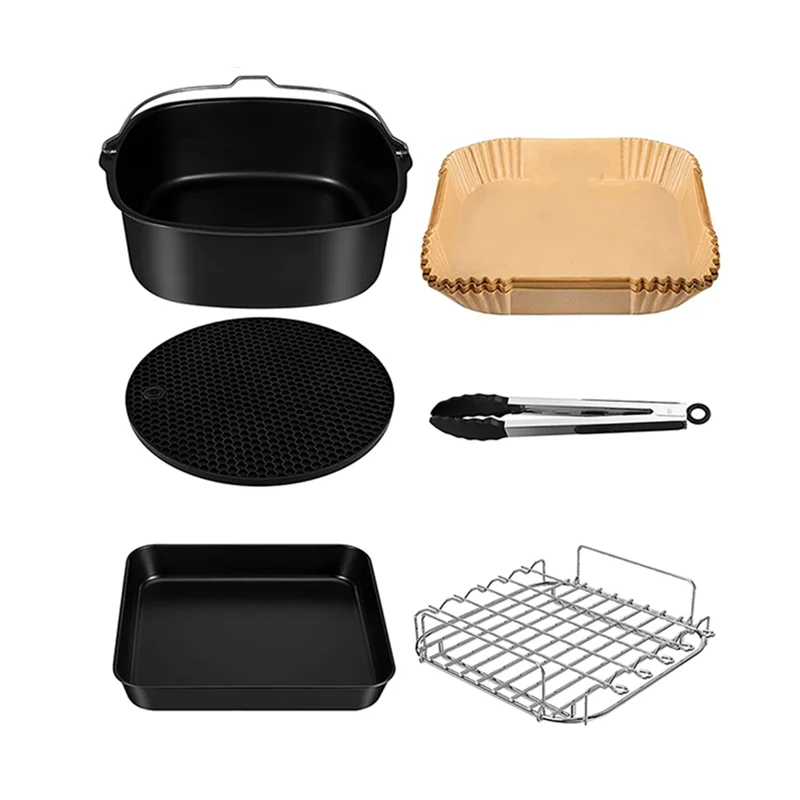 

Air Fryer Accessories Hot Air Fryer Accessories for Cosori 5.5 L, Air Fryer XXL Accessories Square Accessories
