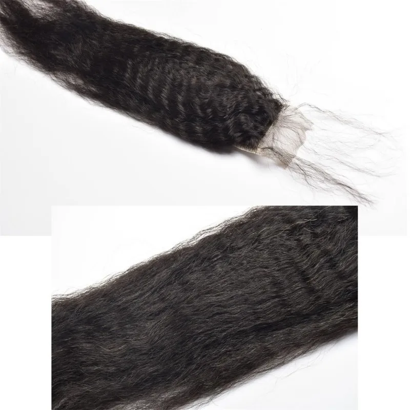 Lace Closure Human Hair 2x6 Brazilian Remy Hair Yaki Straight For Women human hair closure