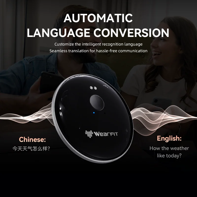 AI 102 Smart AI Phone Assistant Language Voice Translator Bluetooth Portable Audio Photo Recognition Translation