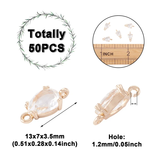 Crystal Connectors Jewelry Making  Glass Gold Bead Connectors - 2pcs Gold  Color - Aliexpress