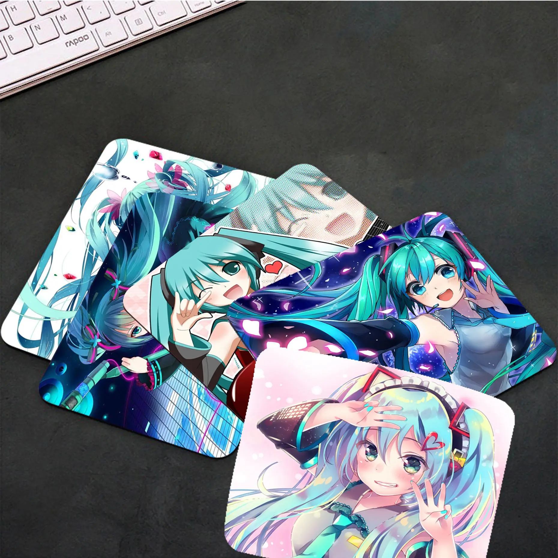 

H-Hatsune Anime M-Miku Mousepad Small Office Computer Desk Mat Table Keyboard Big Mouse Pad Laptop Cushion Non-slip Deskpad Home