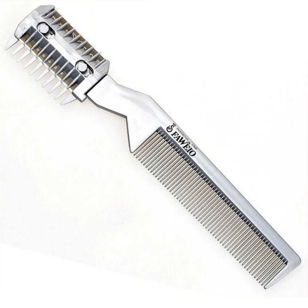 

1pc Professional Hair Comb with Blade Hair Razor Comb Blending Flat Top Hair Comb Hair Styling Appliances Salon Styling Tools